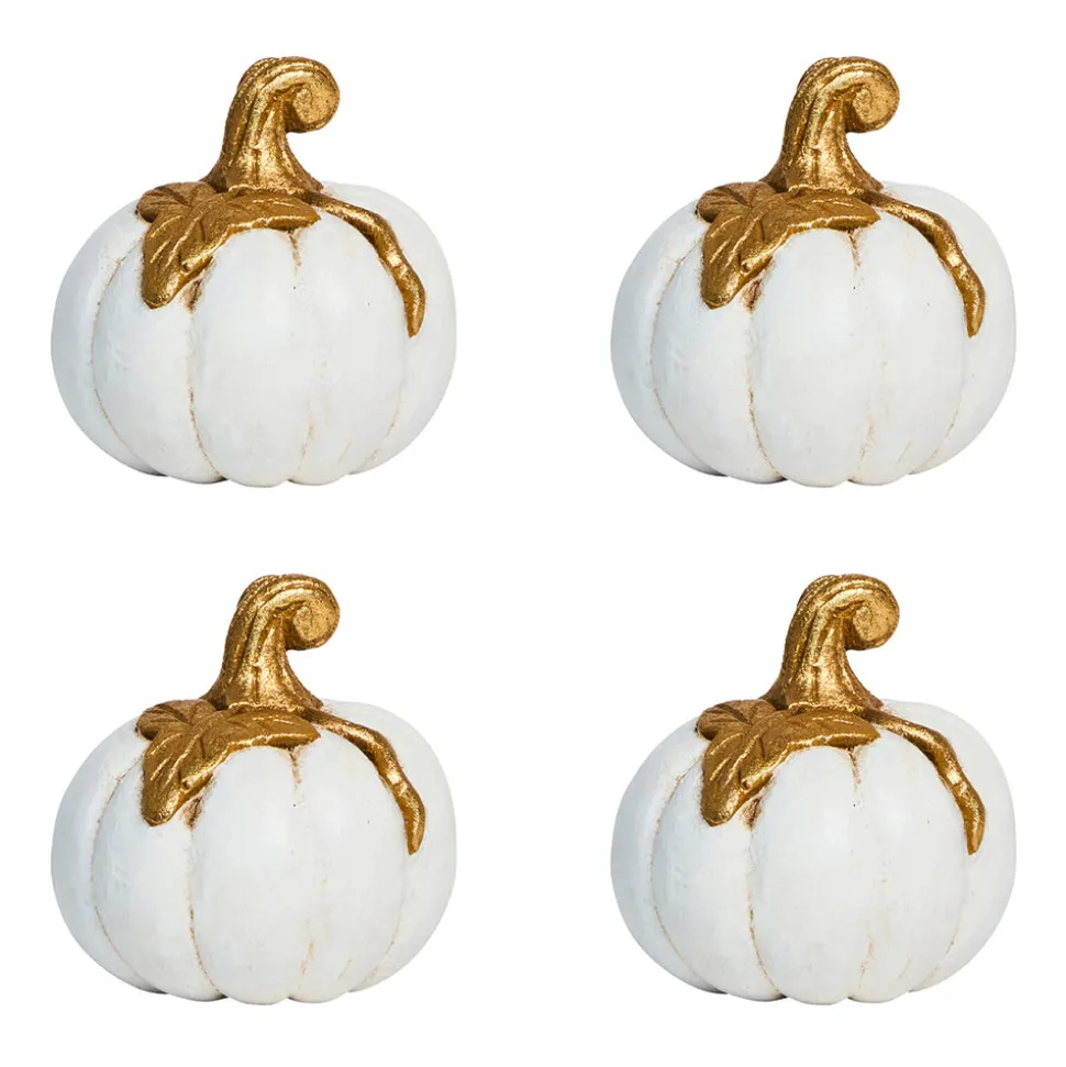 Forest Walk Pumpkin Place Card Holder in Gold, Set of 4