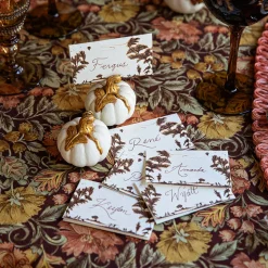 Forest Walk Pumpkin Place Card Holder in Gold, Set of 4