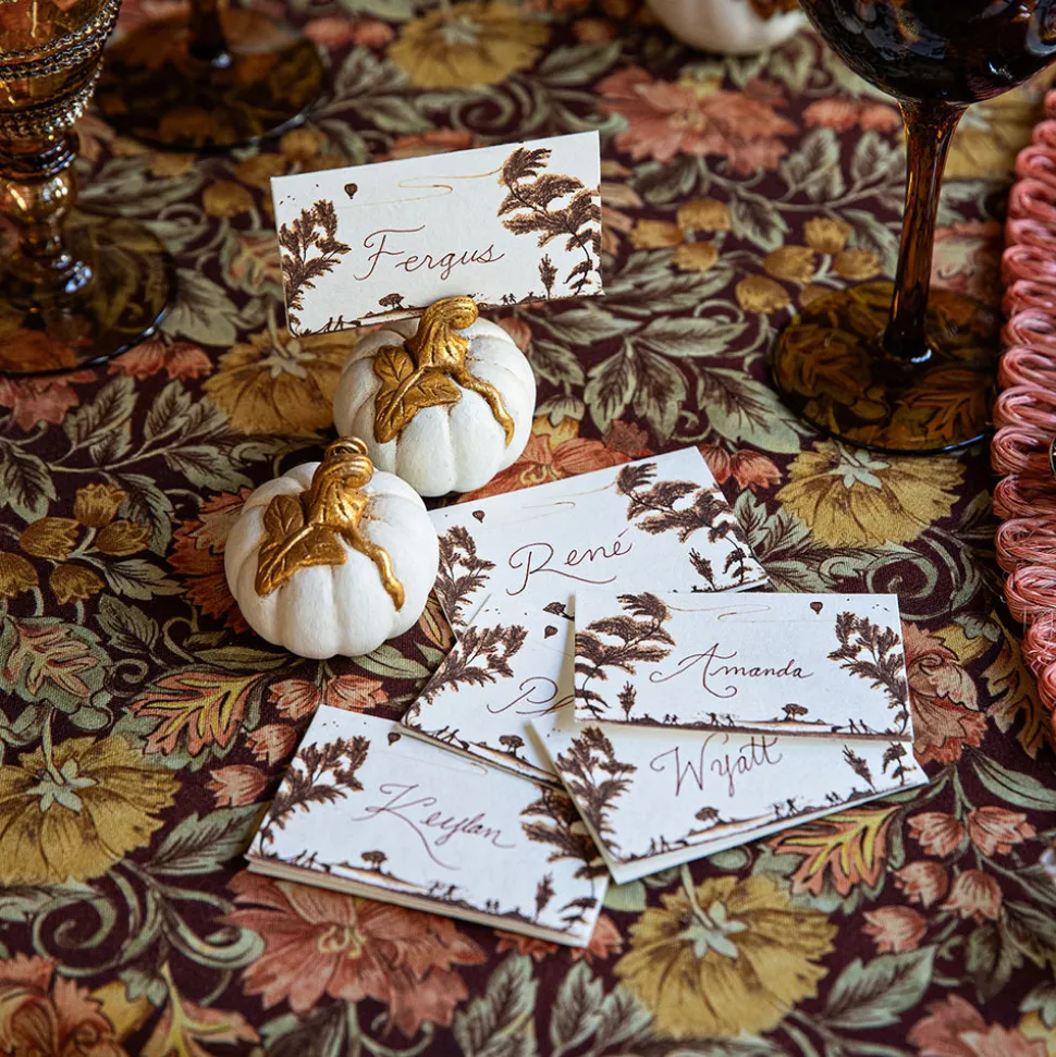 Forest Walk Pumpkin Place Card Holder in Gold, Set of 4