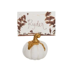 Forest Walk Pumpkin Place Card Holder in Gold, Set of 4