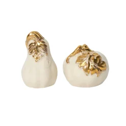 Forest Walk Pumpkin Salt & Pepper Shakers in Gold