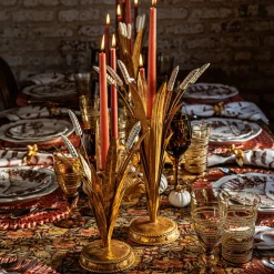 Forest Walk Wheat 17" Candlestick in Gold