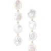 Four Tiered White Keshi Pearl Earrings