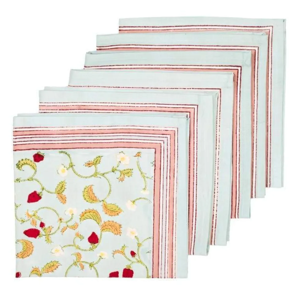 Fraises des Bois Napkins, Set of 6