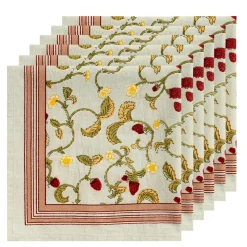 Fraises des Bois Napkins, Set of 6