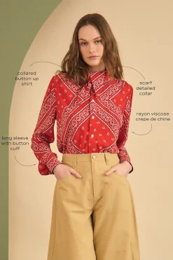 Frances Top in Aces Wild Red