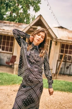 Frances Top in Aces Wild Black