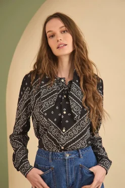 Frances Top in Aces Wild Black