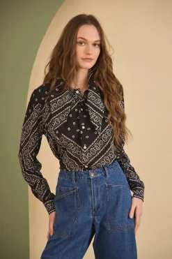 Frances Top in Aces Wild Black