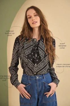 Frances Top in Aces Wild Black