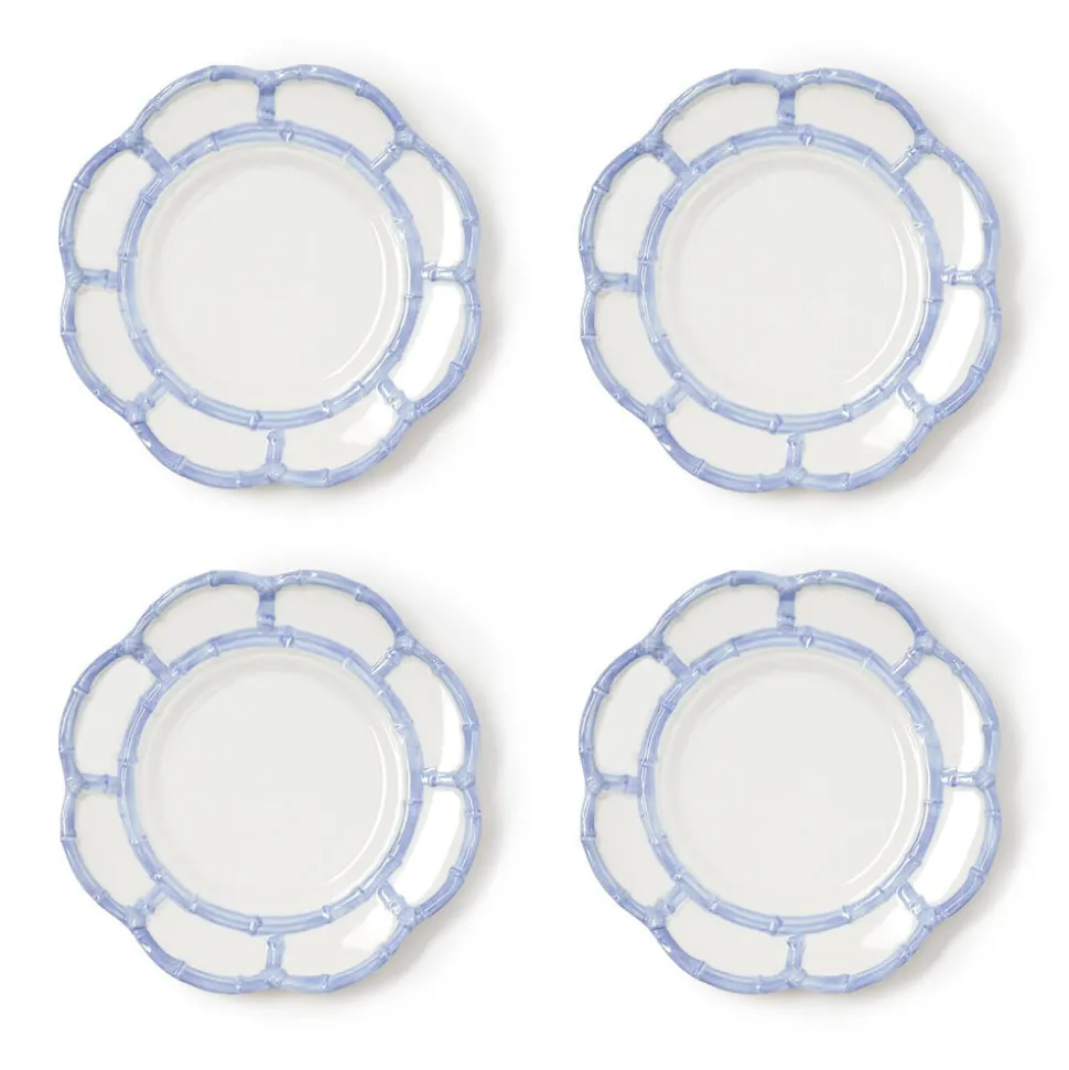 French Blue Bamboo Touch Salad & Dessert Plate, Set of 4