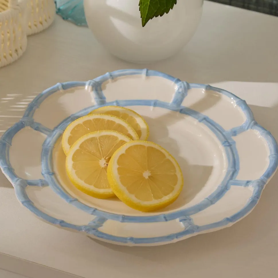 French Blue Bamboo Touch Salad & Dessert Plate, Set of 4
