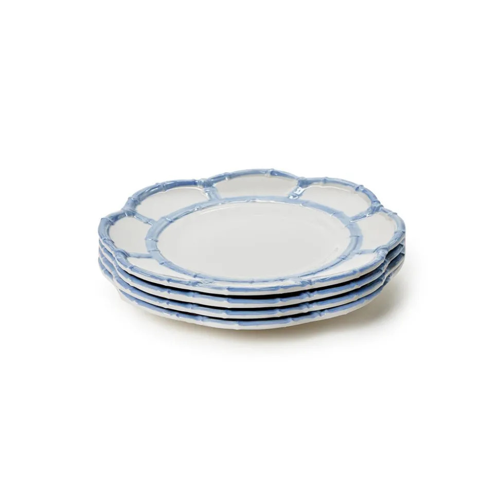 French Blue Bamboo Touch Salad & Dessert Plate, Set of 4