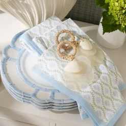 French Blue Bamboo Touch Dinner Plate, Set of 4