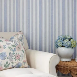 French Linen Stripe Wallpaper