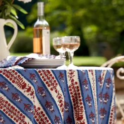 French Tablecloth Avignon Red & Blue