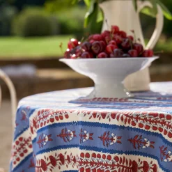 French Tablecloth Avignon Red & Blue
