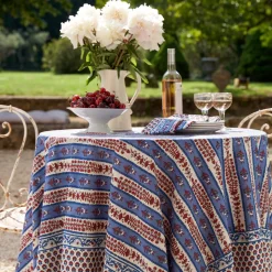 French Tablecloth Avignon Red & Blue