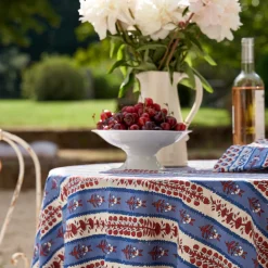 French Tablecloth Avignon Red & Blue