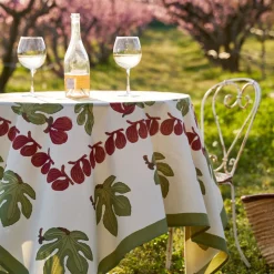 French Tablecloth Fig Red & Green