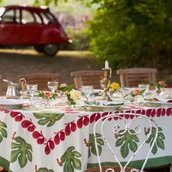 French Tablecloth Fig Red & Green