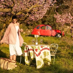 French Tablecloth Fig Red & Green