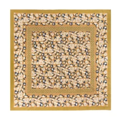 French Tablecloth Forest Harvest Mustard & Blue