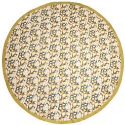 French Tablecloth Forest Harvest Mustard & Blue