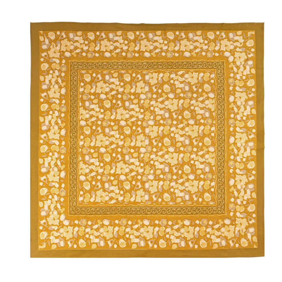 French Tablecloth Forest Harvest Grey & Mustard