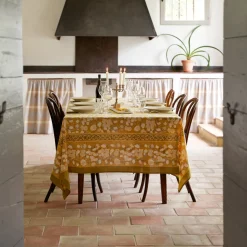 French Tablecloth Forest Harvest Grey & Mustard