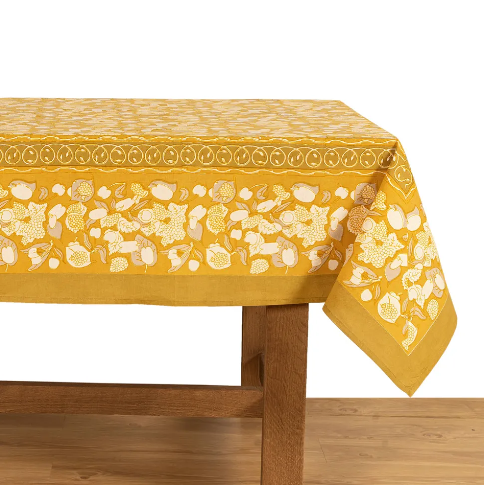 French Tablecloth Forest Harvest Grey & Mustard