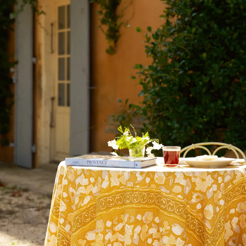 French Tablecloth Forest Harvest Grey & Mustard