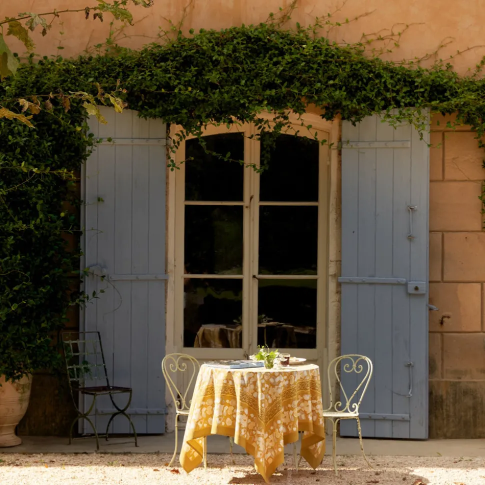 French Tablecloth Forest Harvest Grey & Mustard