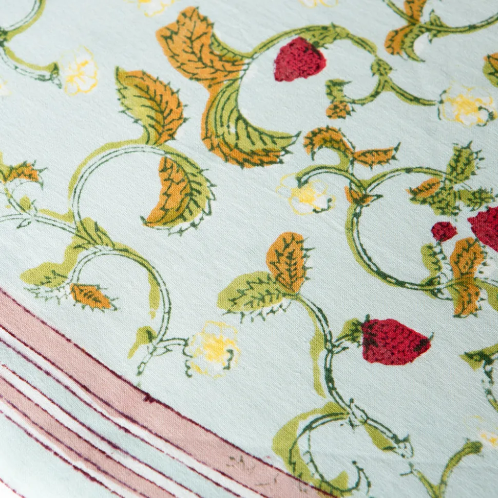 French Tablecloth Fraises des Bois Bleu