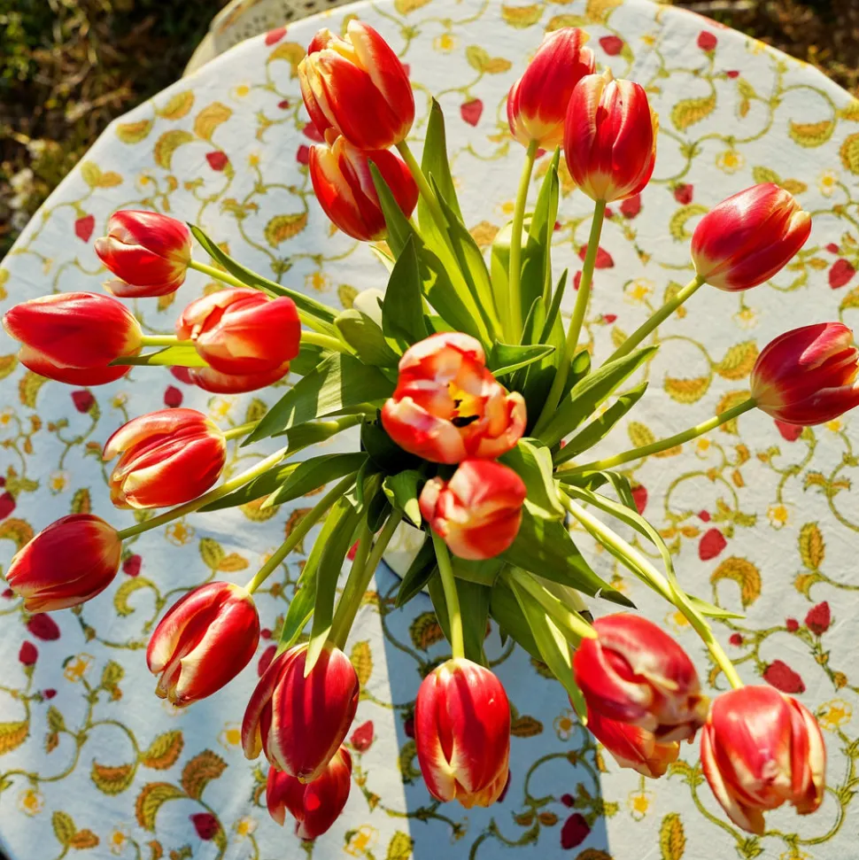 French Tablecloth Fraises des Bois Bleu