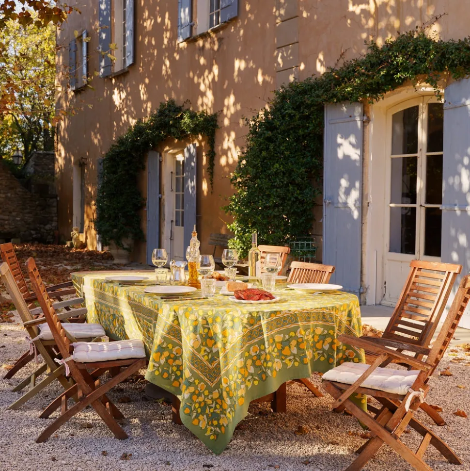French Tablecloth Fruit Yellow & Green