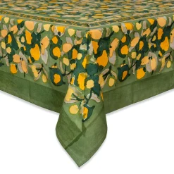 French Tablecloth Fruit Yellow & Green