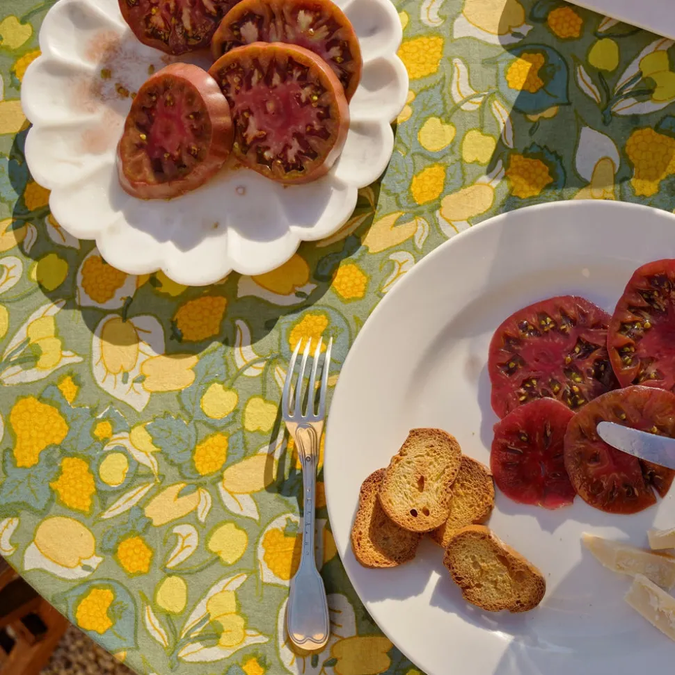 French Tablecloth Fruit Yellow & Green