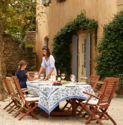 French Tablecloth Granada Cornflower Blue