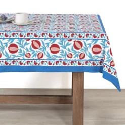 French Tablecloth Grenadine Red & Blue