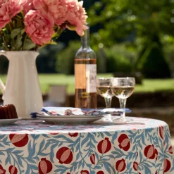 French Tablecloth Grenadine Red & Blue