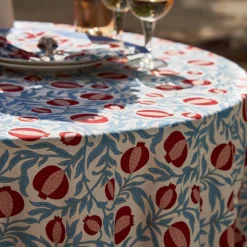 French Tablecloth Grenadine Red & Blue