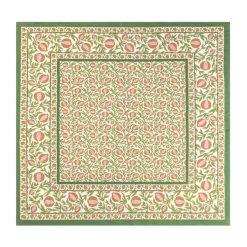 French Tablecloth Grenadine Orange & Green