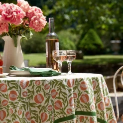 French Tablecloth Grenadine Orange & Green