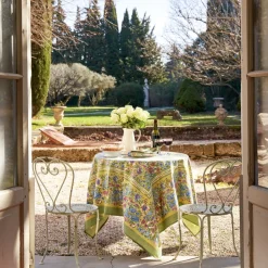 French Tablecloth Jardin Blue & Vert
