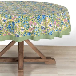 French Tablecloth Jardin Blue & Vert
