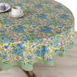 French Tablecloth Jardin Blue & Vert