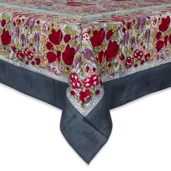 French Tablecloth Jardin Red & Grey