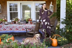 French Tablecloth Jardin Red & Grey