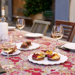 French Tablecloth Jardin Red & Grey